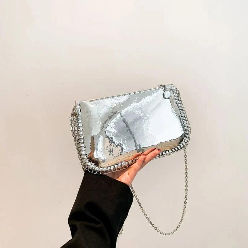 Wholesale New Glossy Fashion pu bags box shoulder handbags jelly bags for women sac a main femm