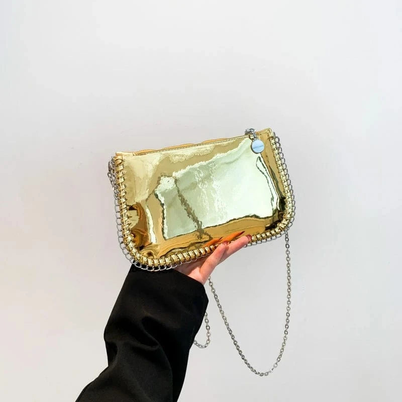 Wholesale New Glossy Fashion pu bags box shoulder handbags jelly bags for women sac a main femm