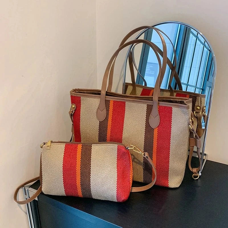 Wholesale New Good Quality Handbags 2024 Light Lady High Capacity Tote Bags Lady Design 2 in 1 Purses For Females