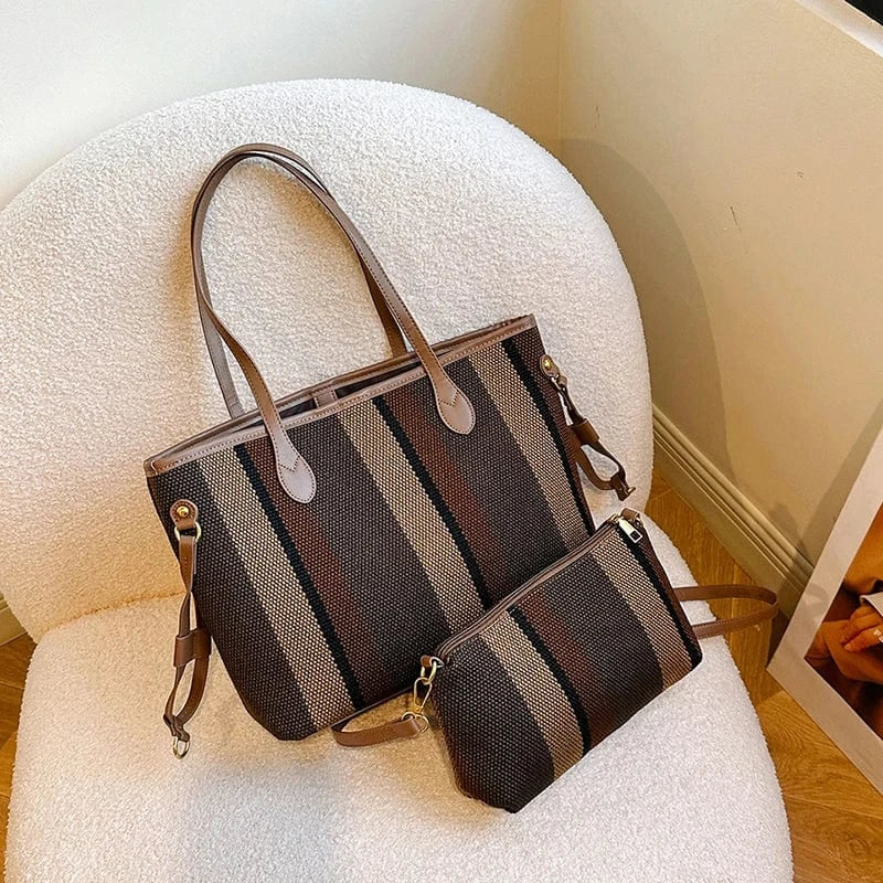 Wholesale New Good Quality Handbags 2024 Light Lady High Capacity Tote Bags Lady Design 2 in 1 Purses For Females