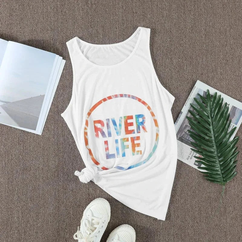 Wholesale New Hot Sale Vest Black Letter Printing Casual Loose for Women Clothing Tank Tops 2023