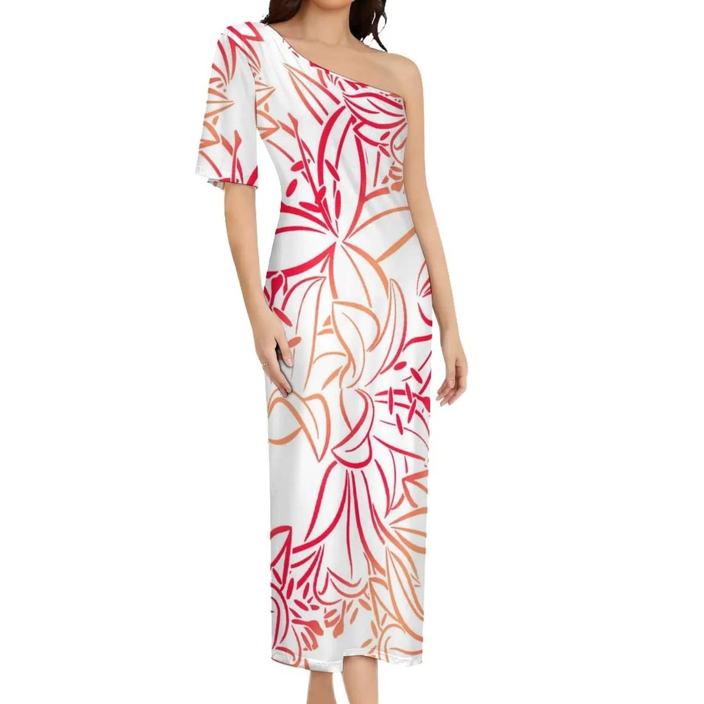 Wholesale Print Polynesian Dress Evening Wedding Party Dress Lady Elegant Plus Size Sexy Bodycon Long Samoan Dress