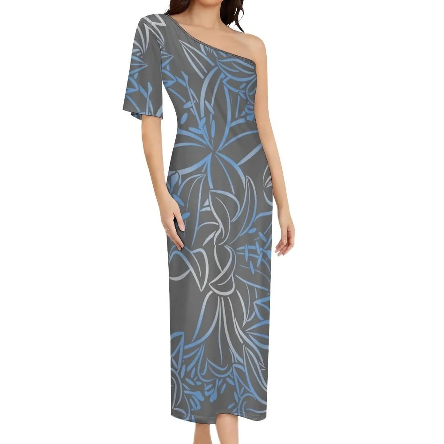 Wholesale Print Polynesian Dress Evening Wedding Party Dress Lady Elegant Plus Size Sexy Bodycon Long Samoan Dress