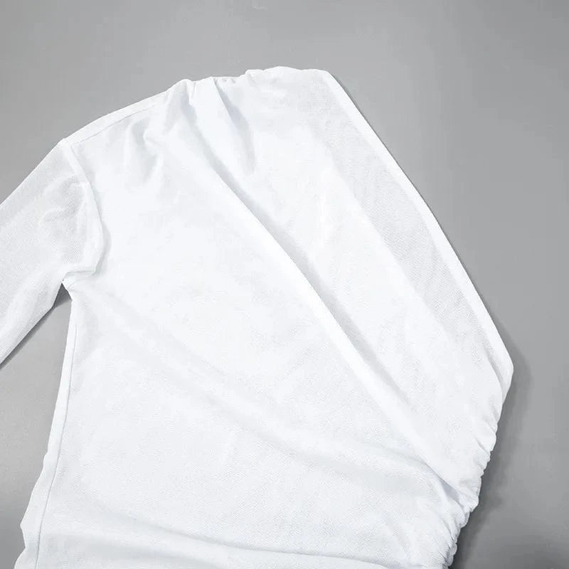 Wholesale spring boutique 2024 spring one shoulder maxi ladies mesh prom evening dresses