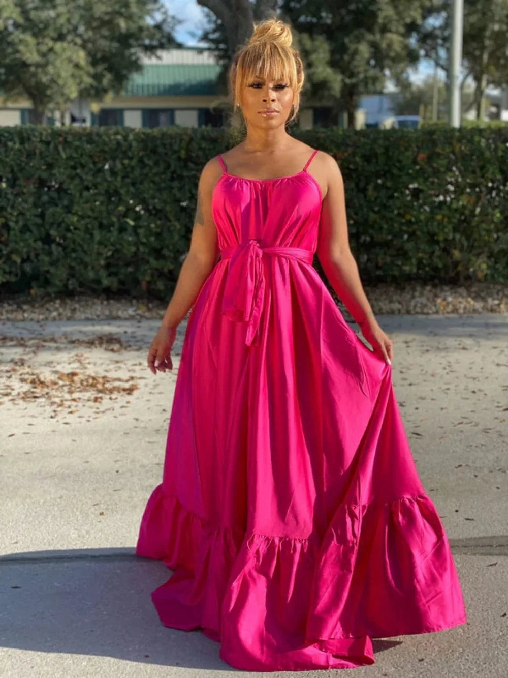 Wholesale summer sexy spaghetti strap maxi dress spring a-line casual sun dresses women clothing