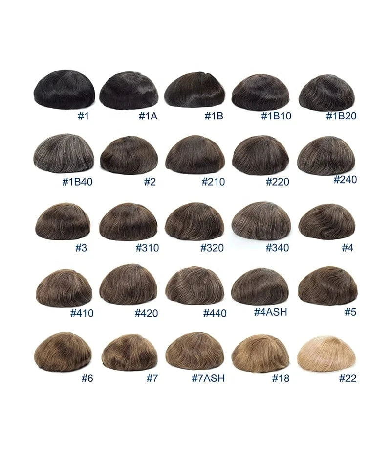 wholesale super thin skin grey hair men hair wigs men toupee human hair toupee for men