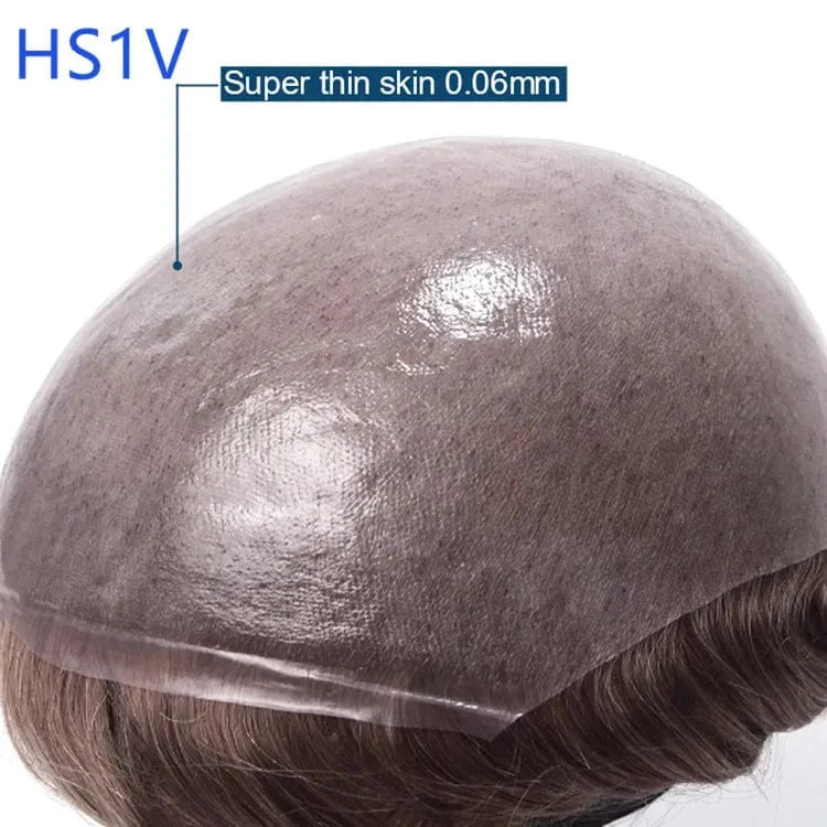 wholesale super thin skin grey hair men hair wigs men toupee human hair toupee for men