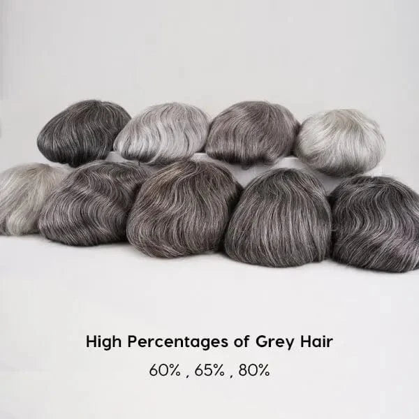 wholesale super thin skin grey hair men hair wigs men toupee human hair toupee for men