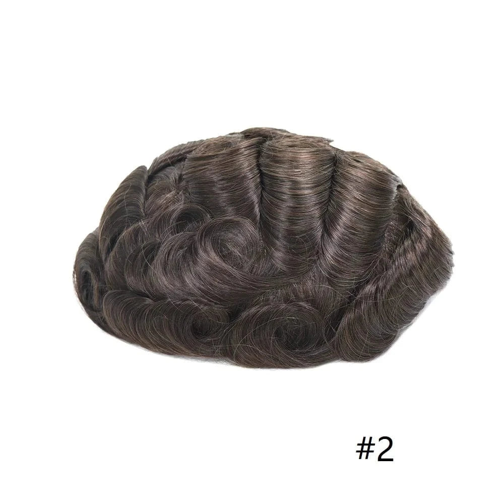 Wholesale Various Colors Sizes Front Lace Natural Indian Hair Toupee Man Pu Cap Hair Capillary Prosthesis For Men