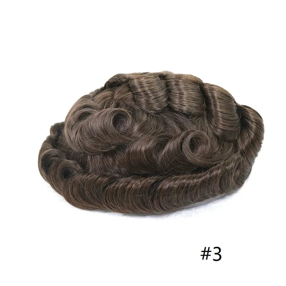 Wholesale Various Colors Sizes Front Lace Natural Indian Hair Toupee Man Pu Cap Hair Capillary Prosthesis For Men