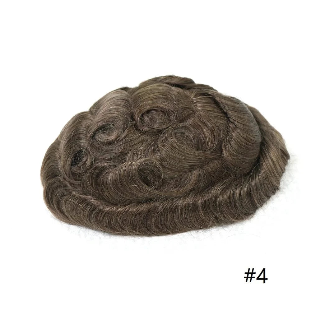 Wholesale Various Colors Sizes Front Lace Natural Indian Hair Toupee Man Pu Cap Hair Capillary Prosthesis For Men