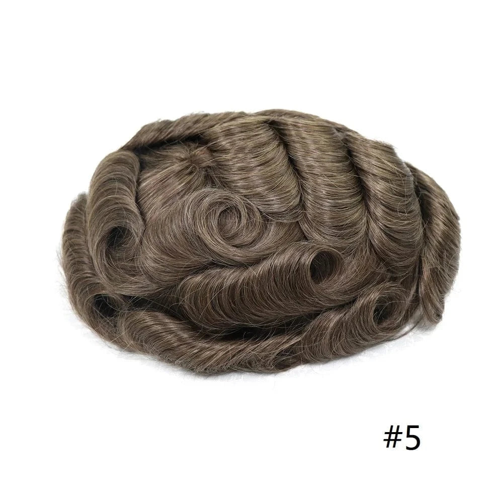Wholesale Various Colors Sizes Front Lace Natural Indian Hair Toupee Man Pu Cap Hair Capillary Prosthesis For Men