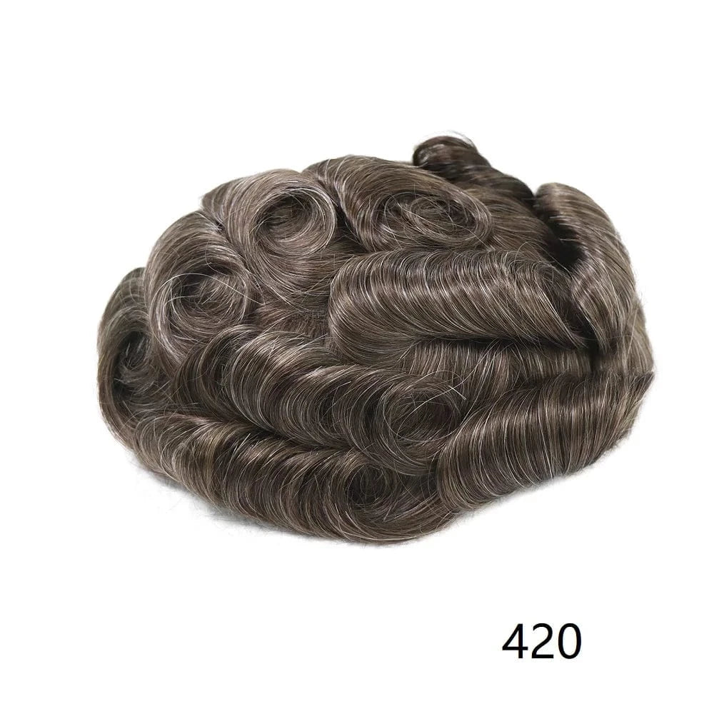 Wholesale Various Colors Sizes Front Lace Natural Indian Hair Toupee Man Pu Cap Hair Capillary Prosthesis For Men