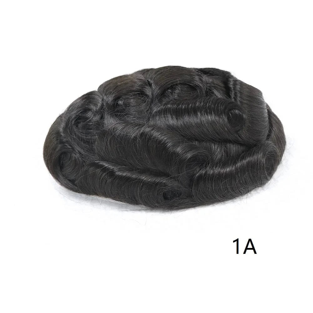 Wholesale Various Colors Sizes Front Lace Natural Indian Hair Toupee Man Pu Cap Hair Capillary Prosthesis For Men