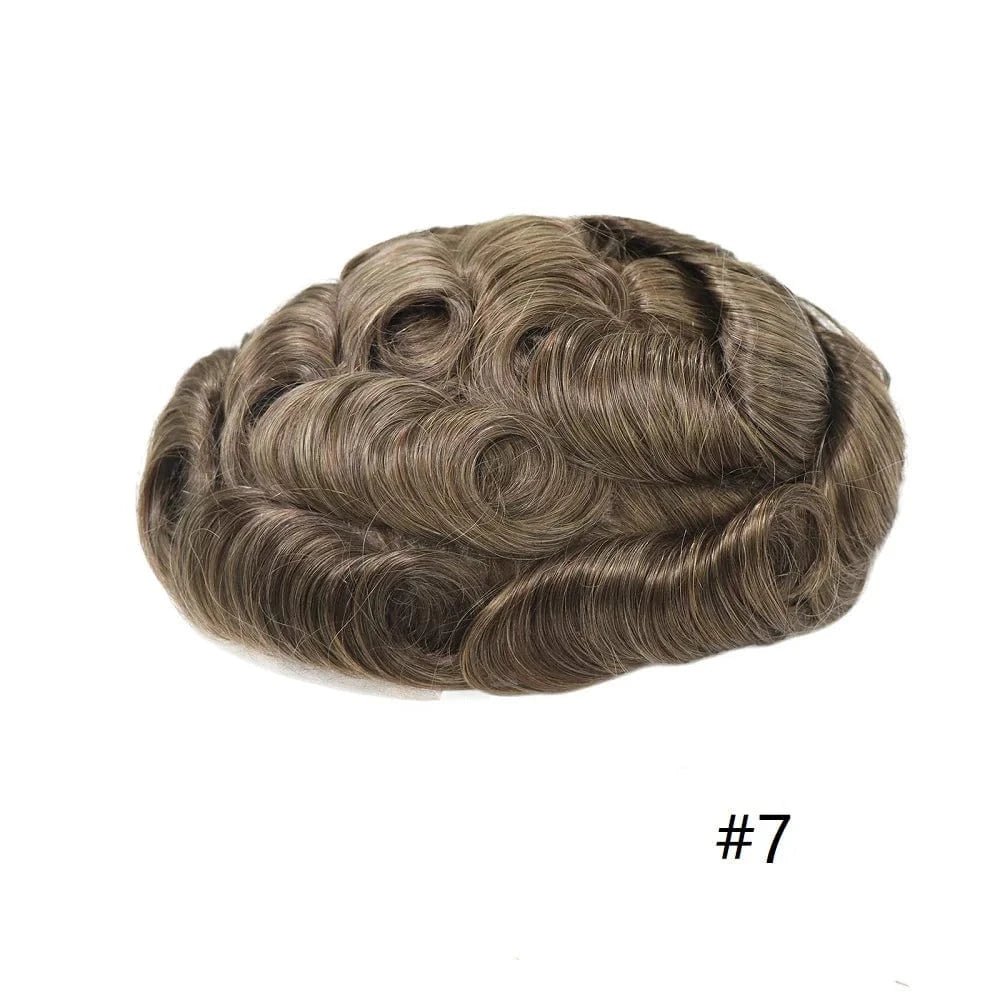 Wholesale Various Colors Sizes Front Lace Natural Indian Hair Toupee Man Pu Cap Hair Capillary Prosthesis For Men