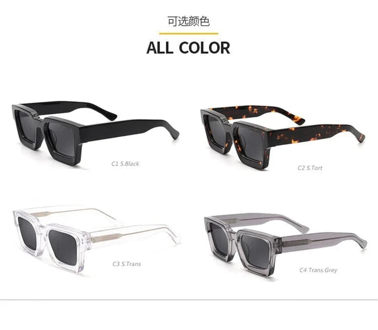 Wholesale Vintage Trendy 2024 handmade custom logo square oversized Oem high quality italian thick polarized acetate sunglasses