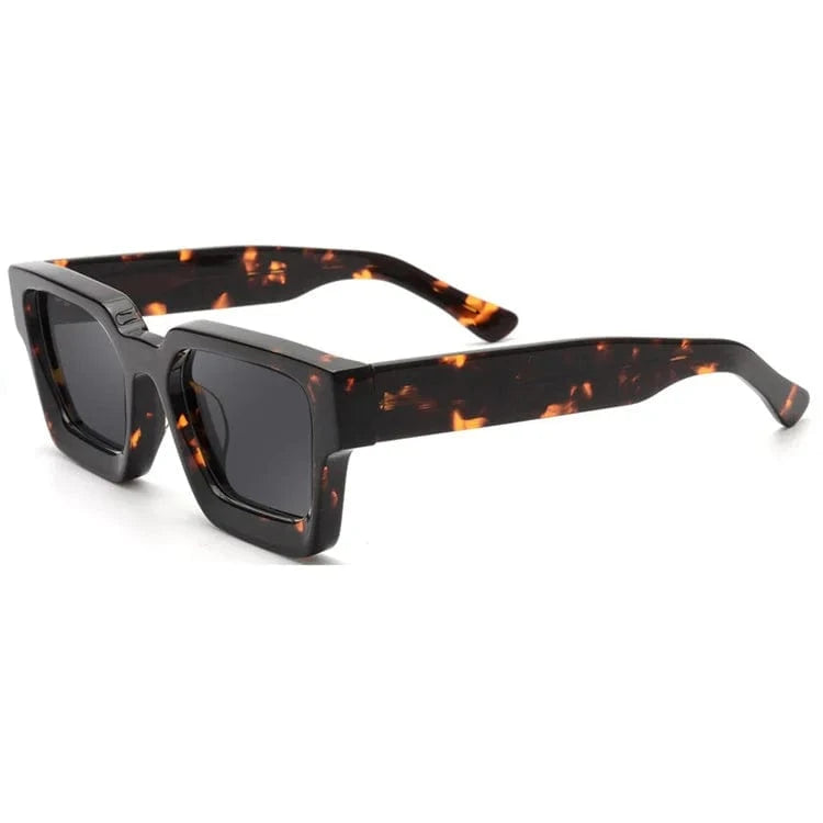 Wholesale Vintage Trendy 2024 handmade custom logo square oversized Oem high quality italian thick polarized acetate sunglasses