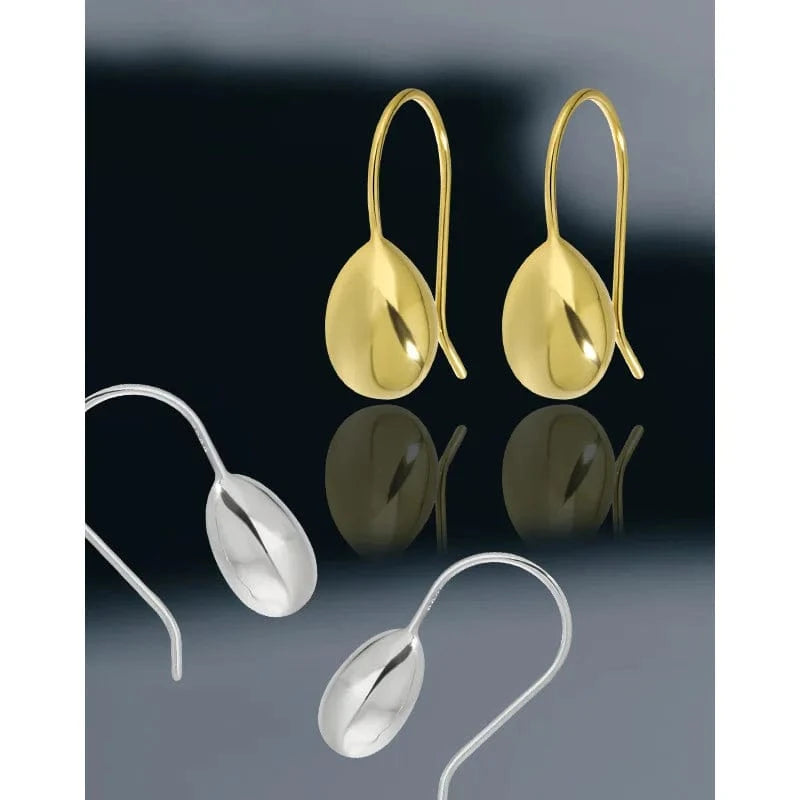 Wild Fashion 925 Sterling Silver Glossy Tear Drop Earrings For Girls Party Gifts Jewelry