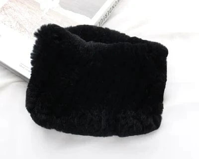 Winter Elastic Neck Ring Ear Warmer Rex Rabbit Fur Headband