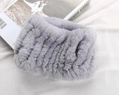Winter Elastic Neck Ring Ear Warmer Rex Rabbit Fur Headband