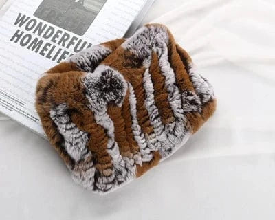 Winter Elastic Neck Ring Ear Warmer Rex Rabbit Fur Headband