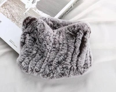Winter Elastic Neck Ring Ear Warmer Rex Rabbit Fur Headband