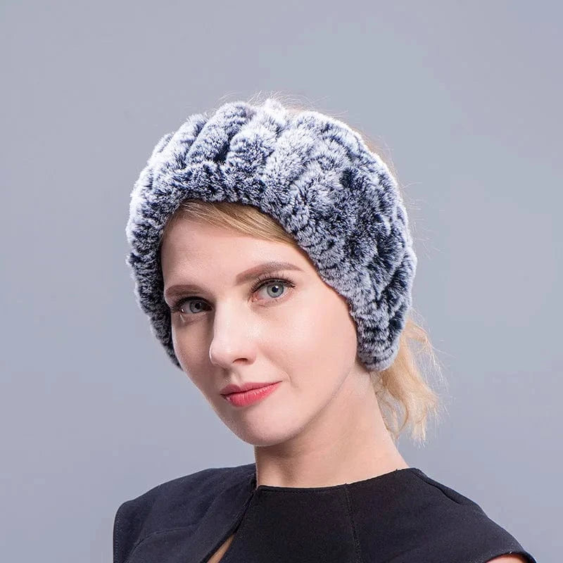 Winter Elastic Neck Ring Ear Warmer Rex Rabbit Fur Headband