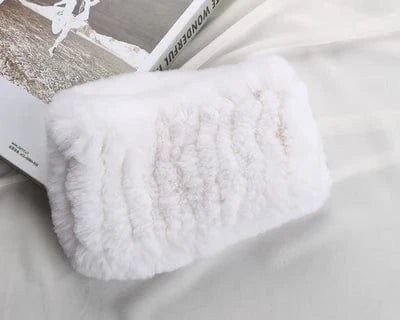 Winter Elastic Neck Ring Ear Warmer Rex Rabbit Fur Headband