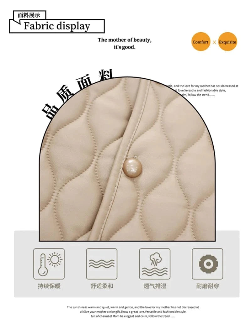 Winter Plush Jacket Winter Mom's Fashion Plus Size Loose Thick Fur Collar Coat For Mid-Aged Women With Velvet Warm Quilted Coat