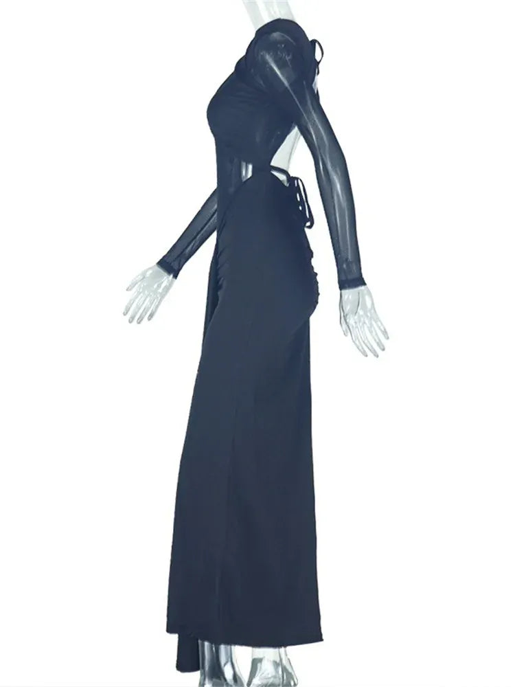 Wmstar Dresses Women Party Sexy See Through Bodycon Fashion Bandage Maxi Long Dress New Summer Wholesale Dropshipping 2025