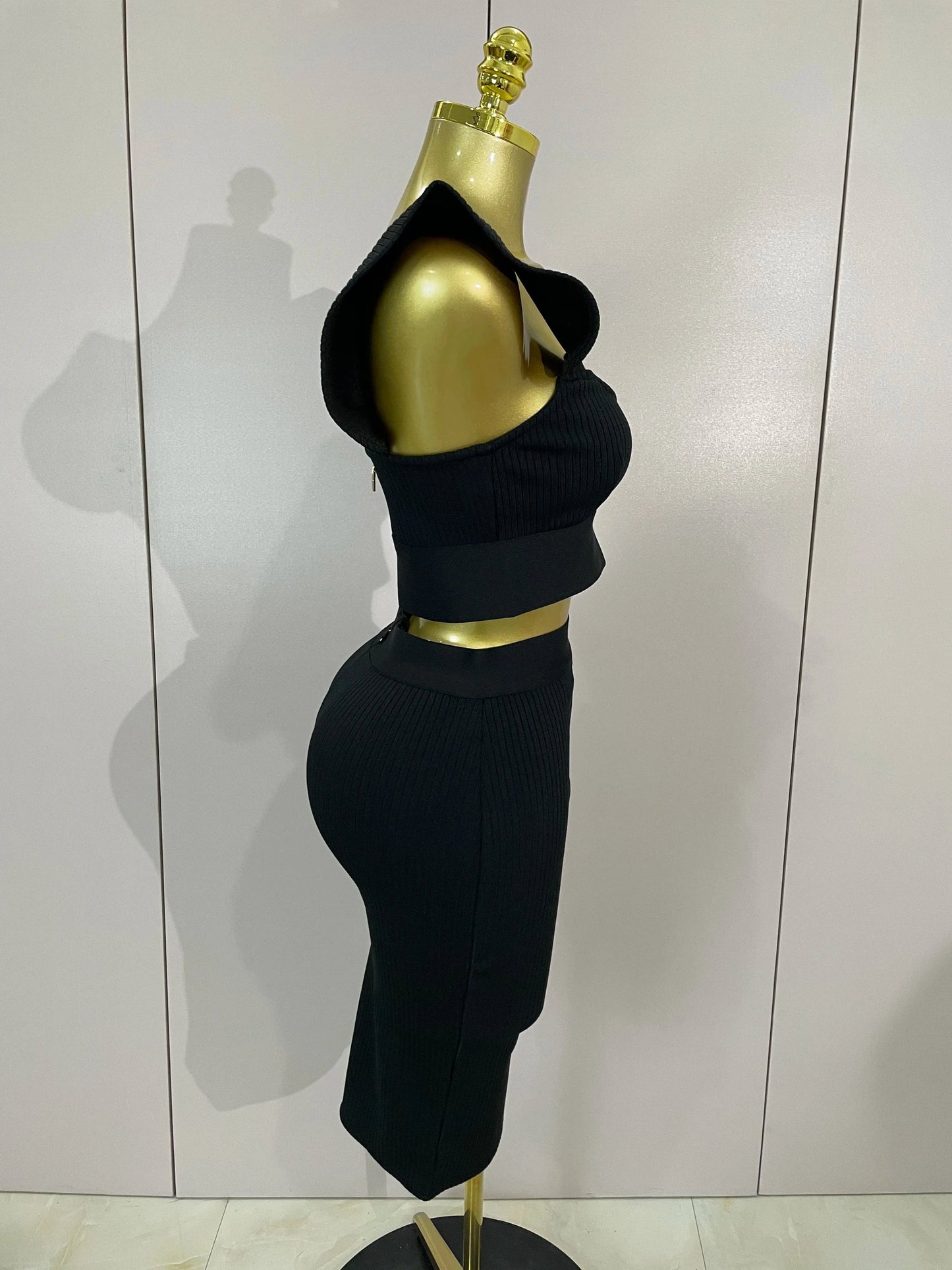 Women 2025 New Sexy Backless Ruffles Red Bandage Two Pices Set 2025 Celebrity Evening Elegance Birthday Party Dress