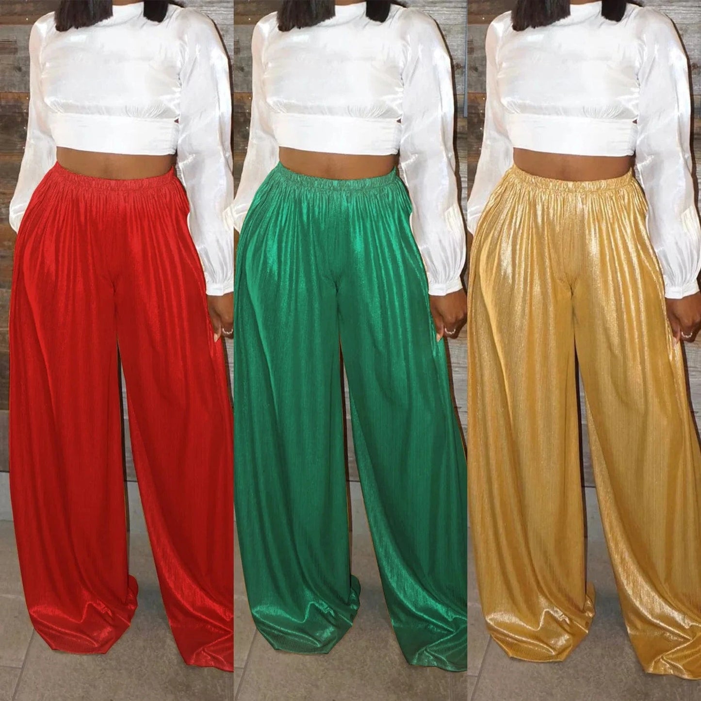 Women boutique clothes women's wide leg pants fashion flare pants ladies trousers&pants for plus size women