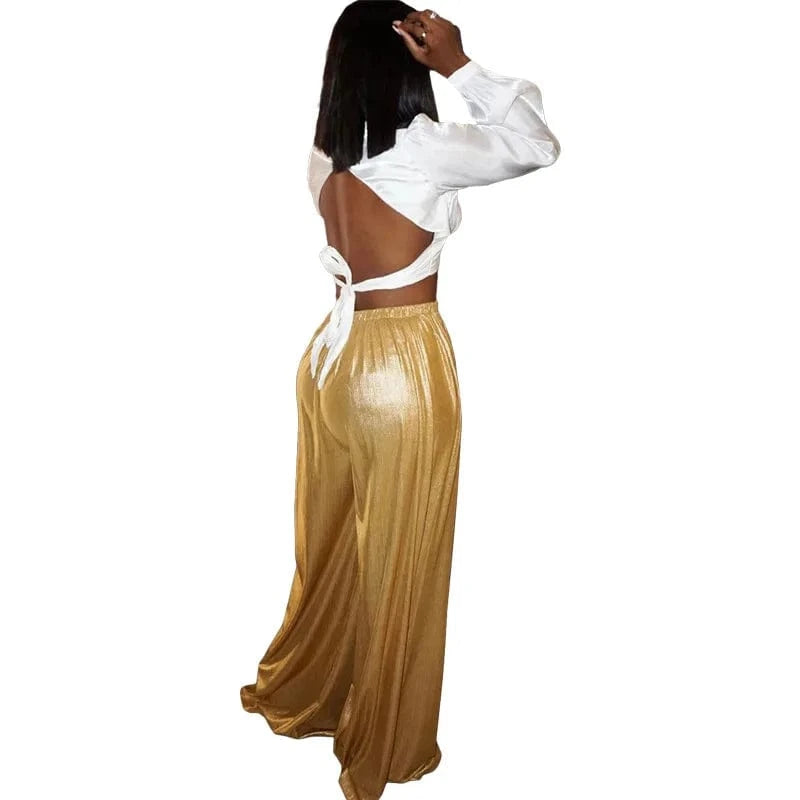 Women boutique clothes women's wide leg pants fashion flare pants ladies trousers&pants for plus size women
