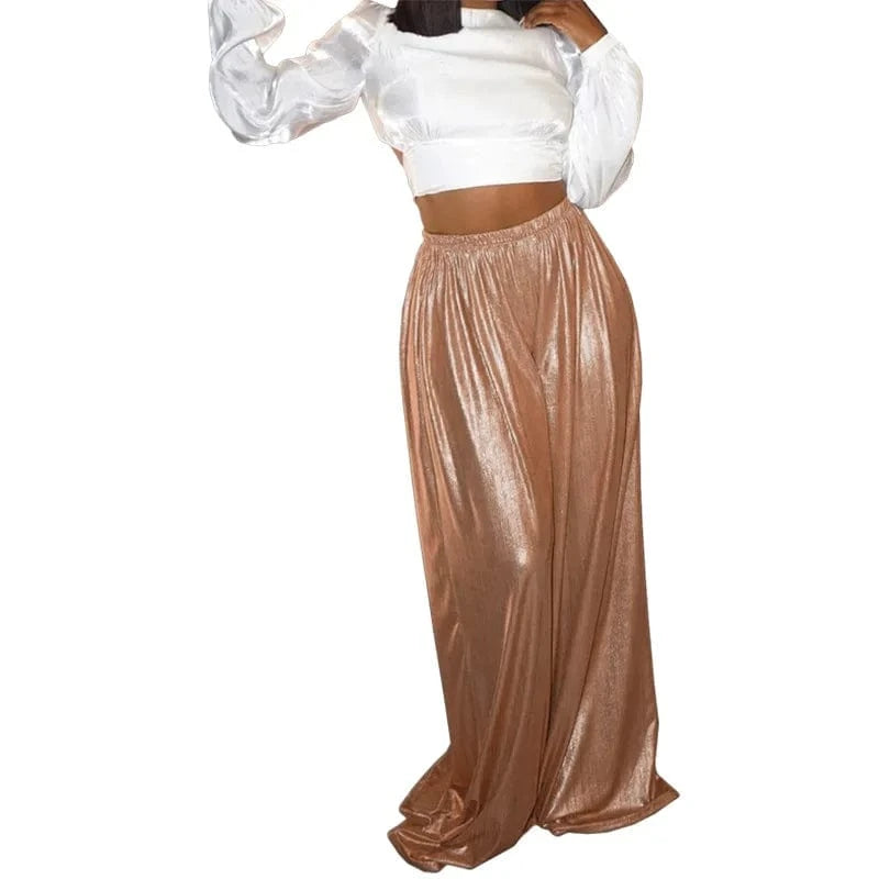 Women boutique clothes women's wide leg pants fashion flare pants ladies trousers&pants for plus size women