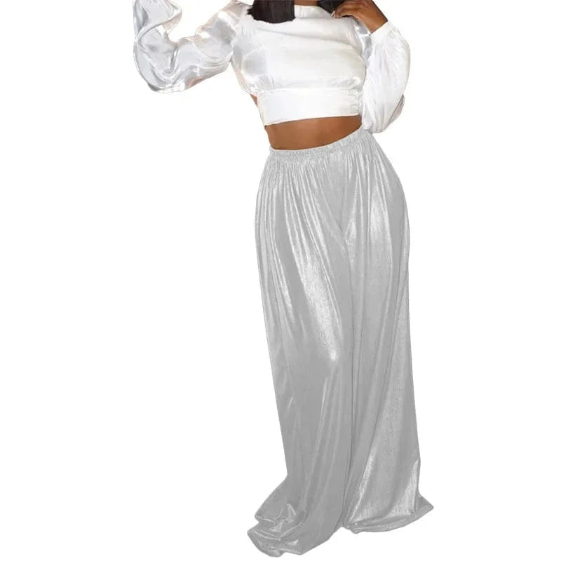 Women boutique clothes women's wide leg pants fashion flare pants ladies trousers&pants for plus size women