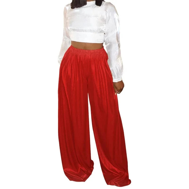 Women boutique clothes women's wide leg pants fashion flare pants ladies trousers&pants for plus size women