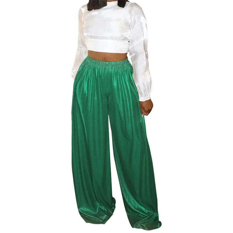 Women boutique clothes women's wide leg pants fashion flare pants ladies trousers&pants for plus size women
