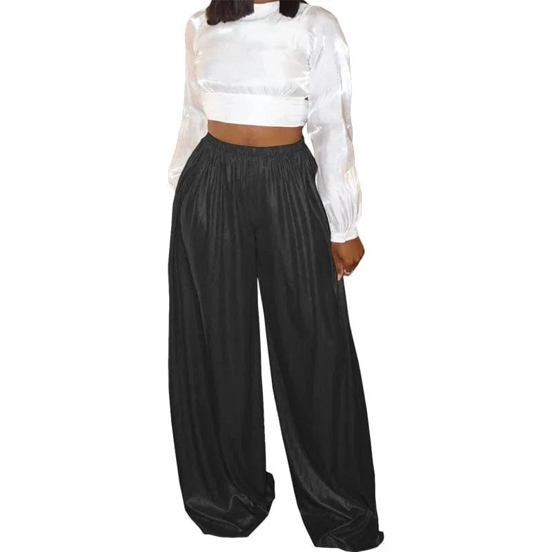 Women boutique clothes women's wide leg pants fashion flare pants ladies trousers&pants for plus size women