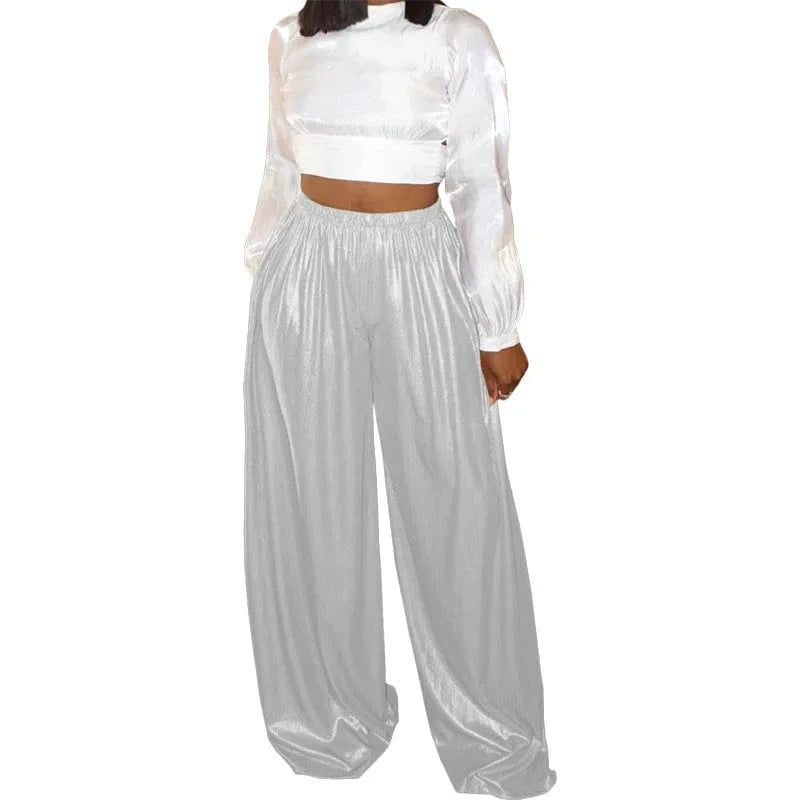 Women boutique clothes women's wide leg pants fashion flare pants ladies trousers&pants for plus size women