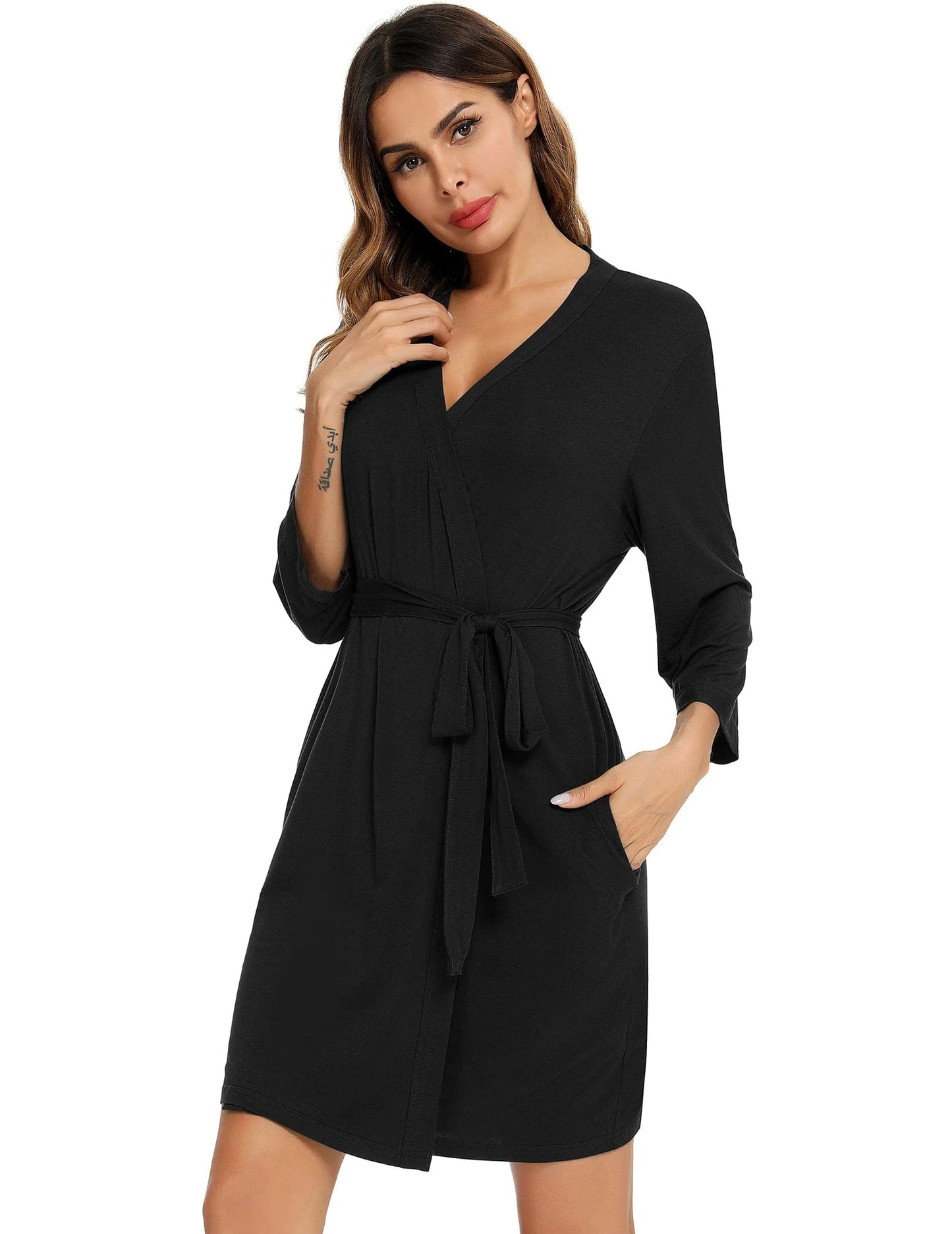 women bride robes luxury sexy V-neck sleeve Spandex cotton kimono plus size robes