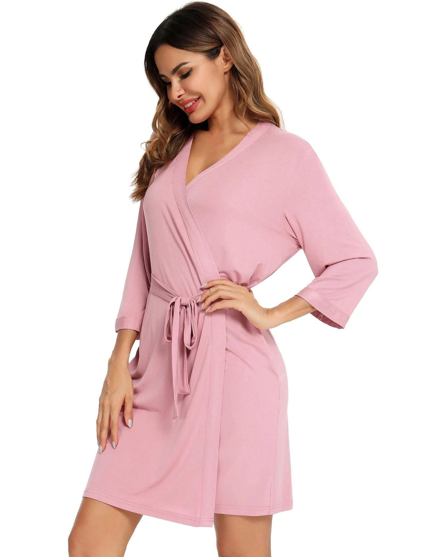 women bride robes luxury sexy V-neck sleeve Spandex cotton kimono plus size robes