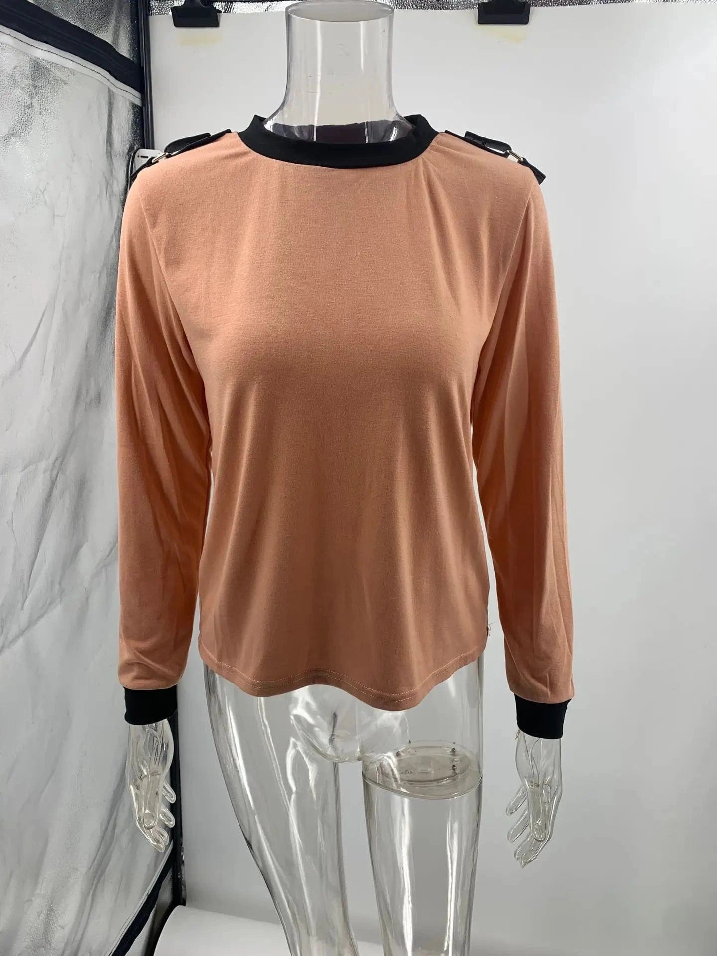 Women Casual Long Sleeve 2Pc Set Fashion Color Blocked Loose 2Pc Outfits Elegant O-neck Pullover Top & lrregular Long Skirt Suit