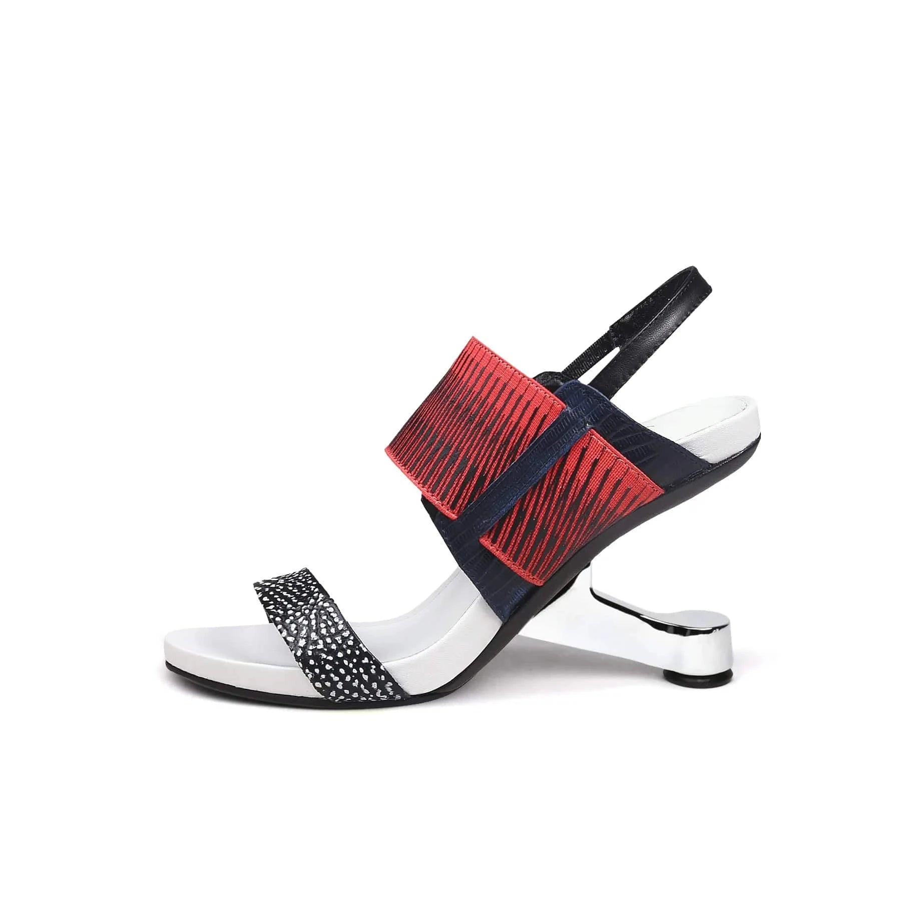 Women Casual Sandals Fashion Color Patchwork T-strap Shoes Hollow Out Ankle Strap High Heel Sandals For Ladies Outdoor Sandalias