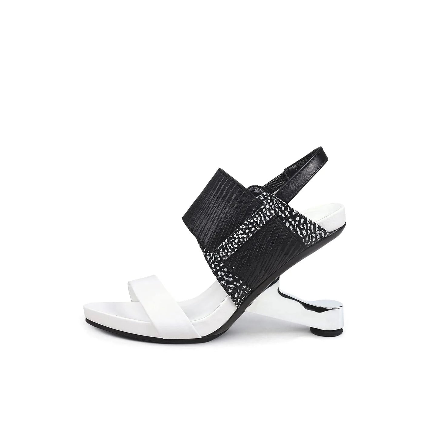 Women Casual Sandals Fashion Color Patchwork T-strap Shoes Hollow Out Ankle Strap High Heel Sandals For Ladies Outdoor Sandalias