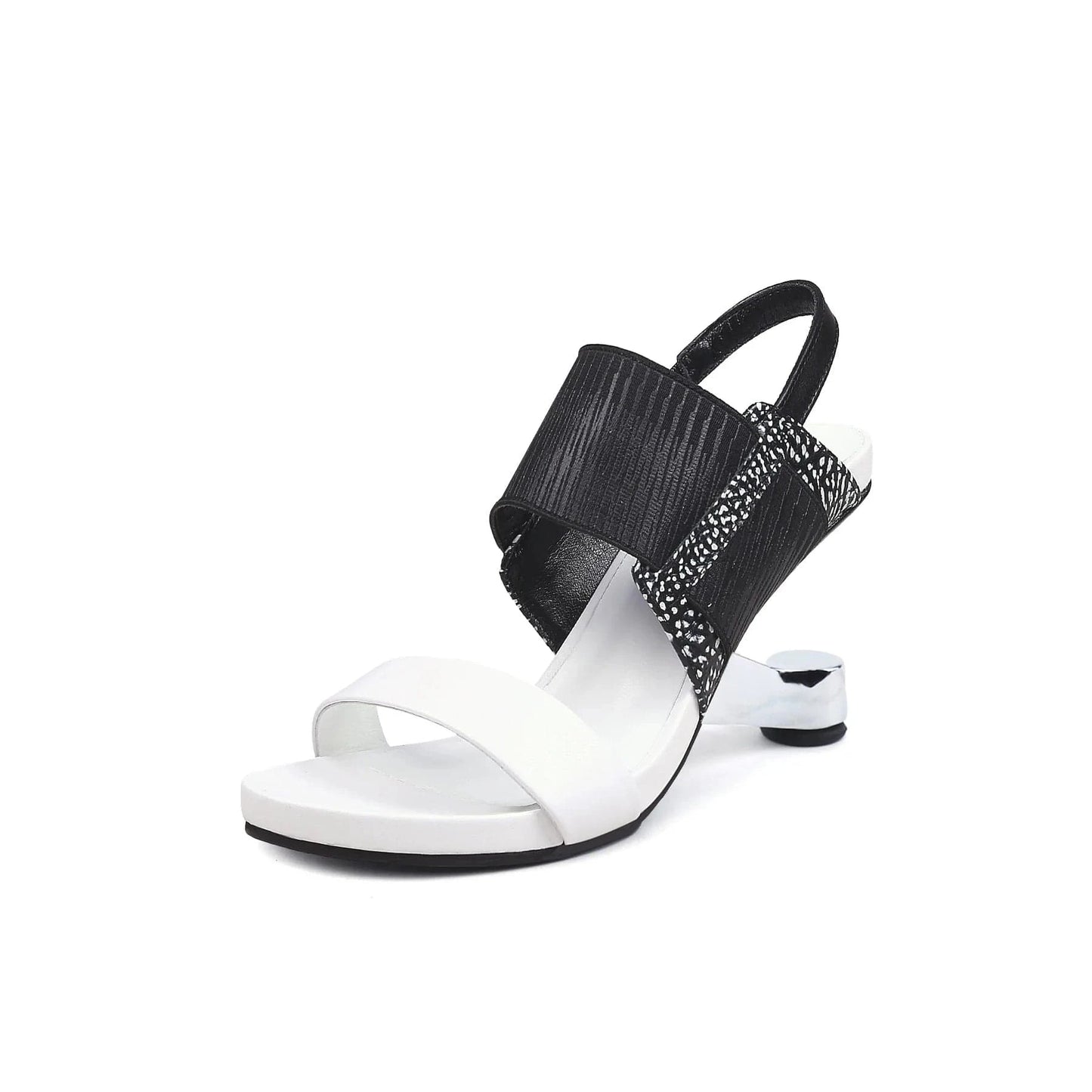 Women Casual Sandals Fashion Color Patchwork T-strap Shoes Hollow Out Ankle Strap High Heel Sandals For Ladies Outdoor Sandalias