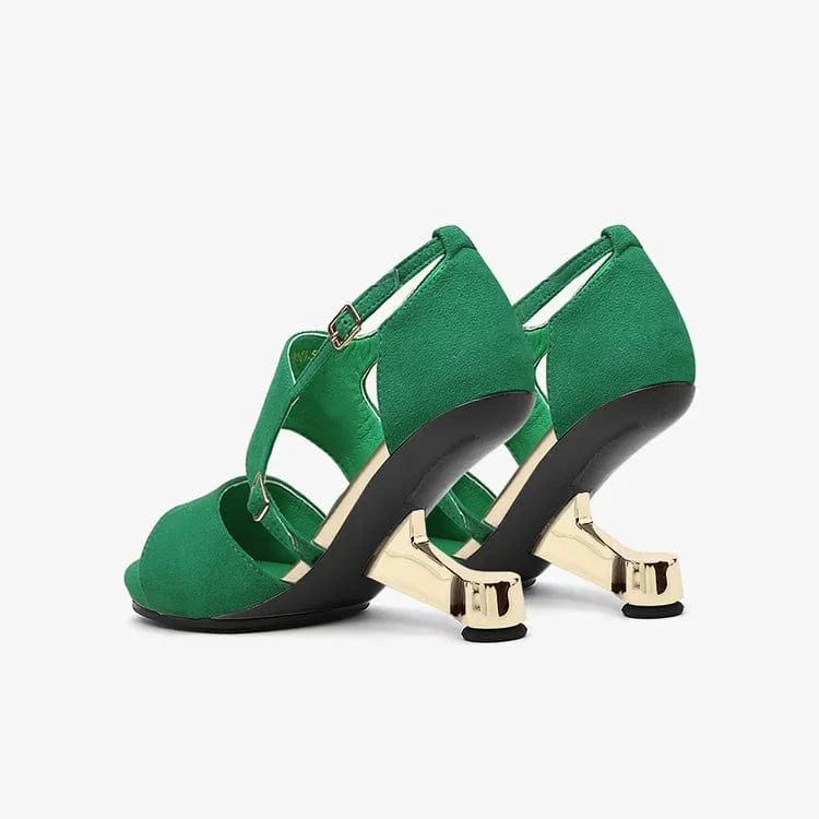 Women Casual Sandals Simple Solid Color Hollow Out Mujer Zapatos Open-toe Ankle Strap High Heel Sandals Ladies Outdoor Sandalias