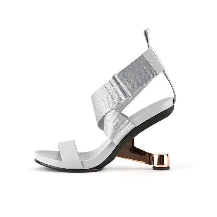 Women Casual Sandals Vintage T-strap Round-toe Mujer Zapatos Cross Strap Lace Up High Heel Sandals Ladies Party Office Sandalias