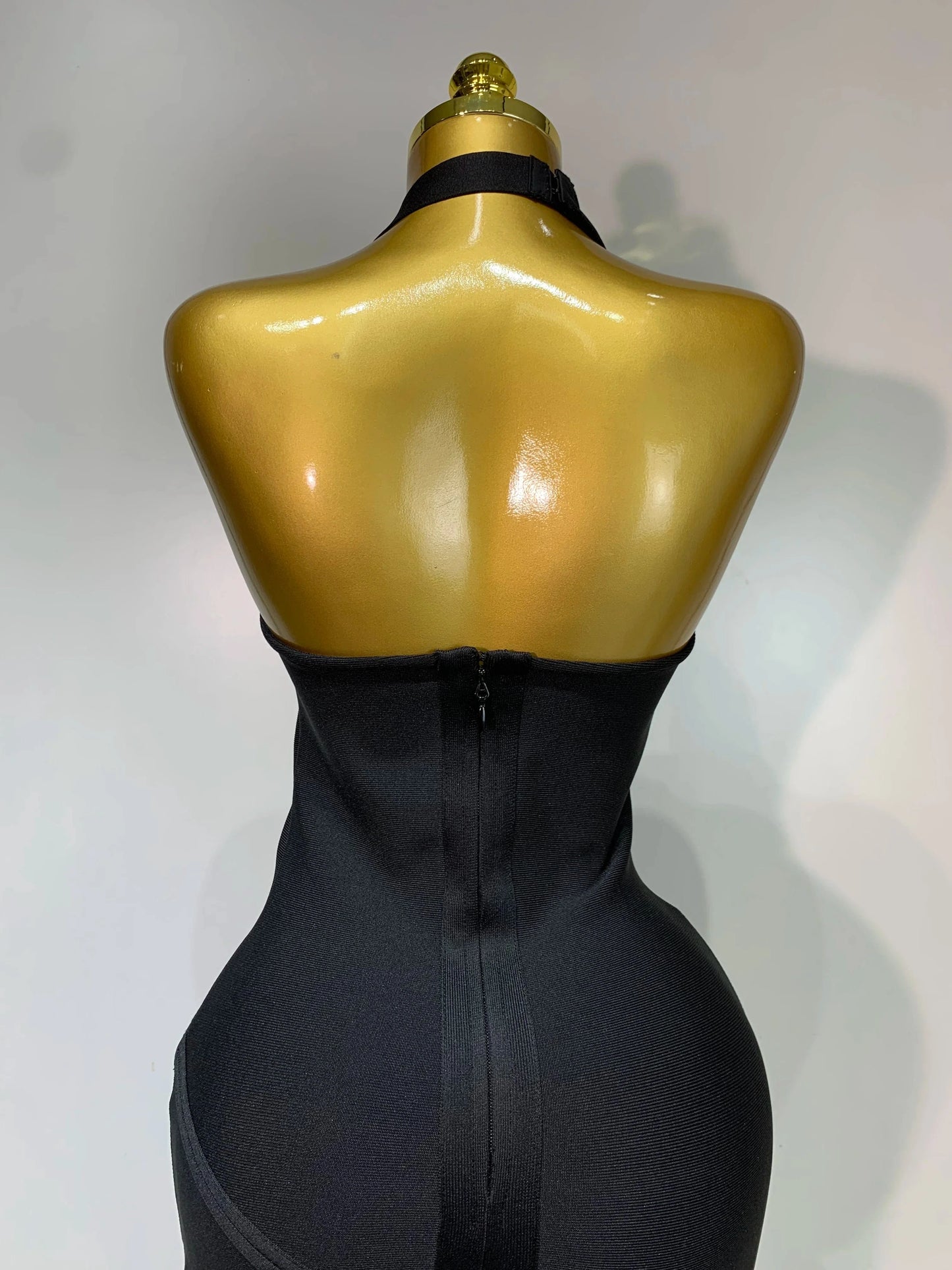 Women Celebrity Sexy Backless Halter Black Crystals Bandage Dress 2025 Knitted Elegant Evening Club Party Luxury Birthday Dress