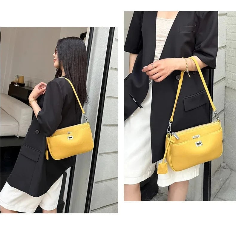 Women Cow Real Leather Shoulder Bags Ladies Natural Cowhide Fashion Retro Handbags Female Designer Luxury Crossbody Bag for Lady