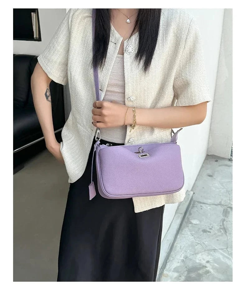 Women Cow Real Leather Shoulder Bags Ladies Natural Cowhide Fashion Retro Handbags Female Designer Luxury Crossbody Bag for Lady